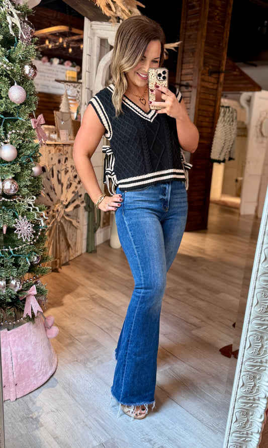 Black Side Knot Sweater Vest