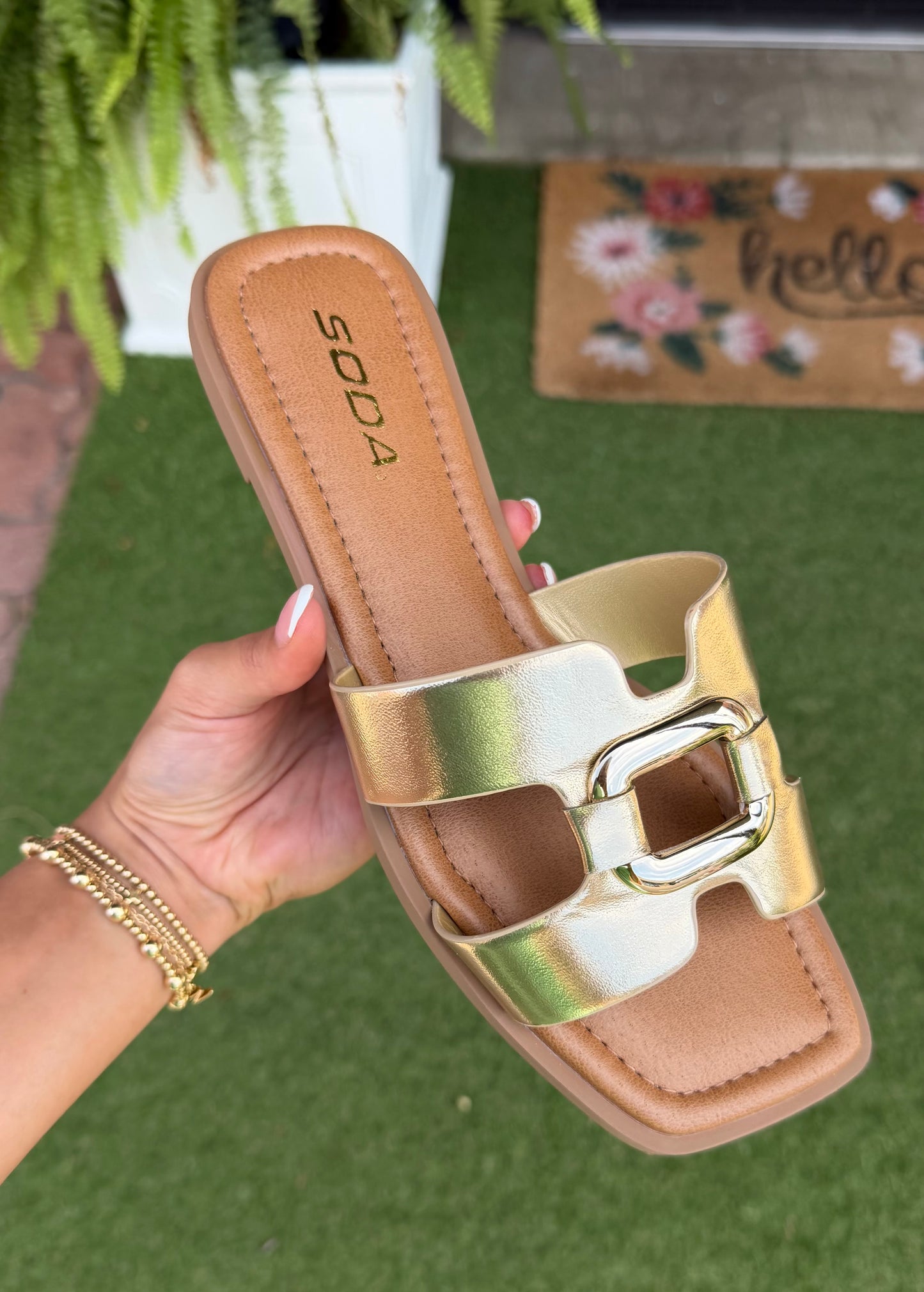Gold Chic Buckle Flat