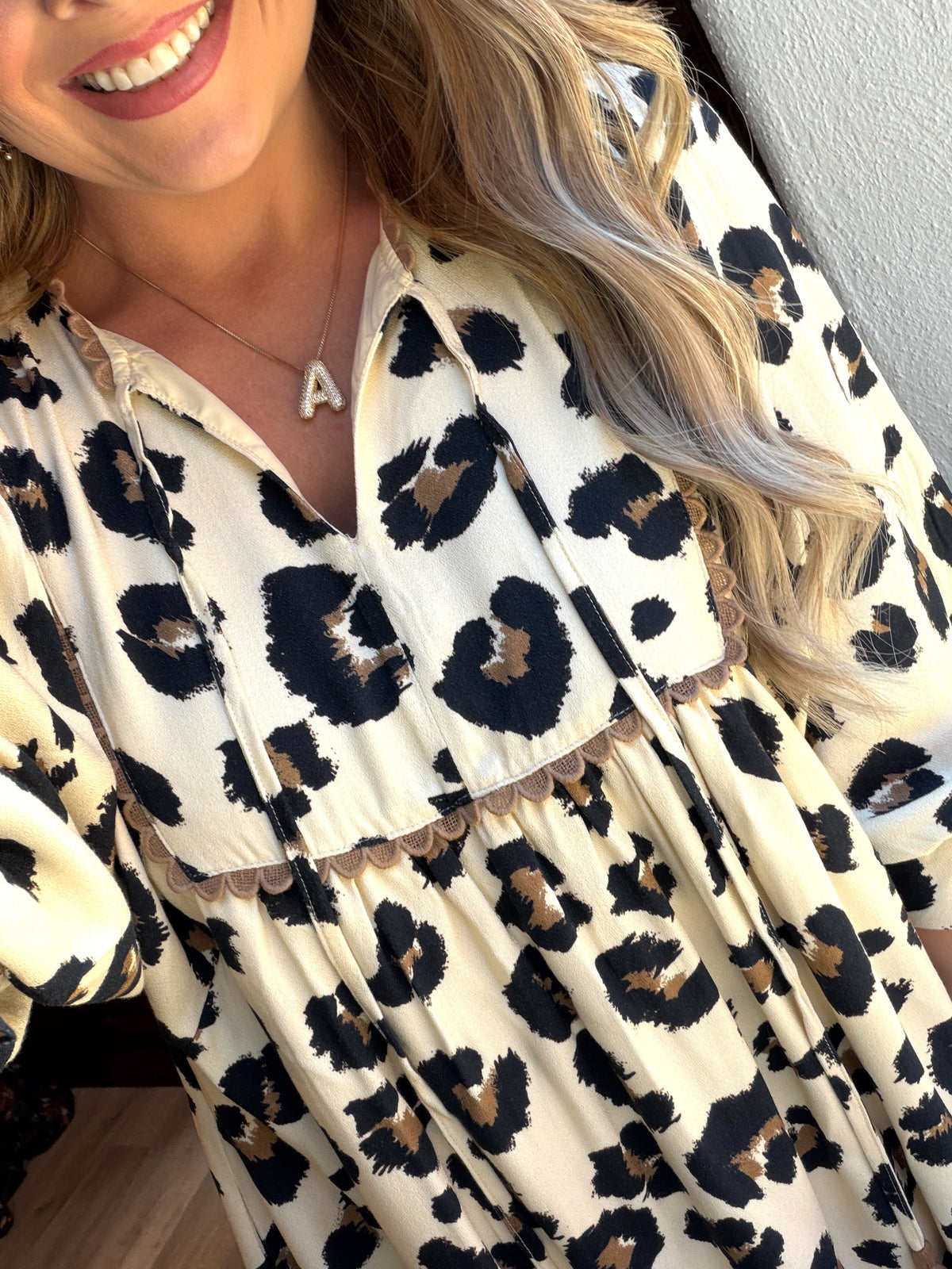 Leopard/Cocoa Detail Dress
