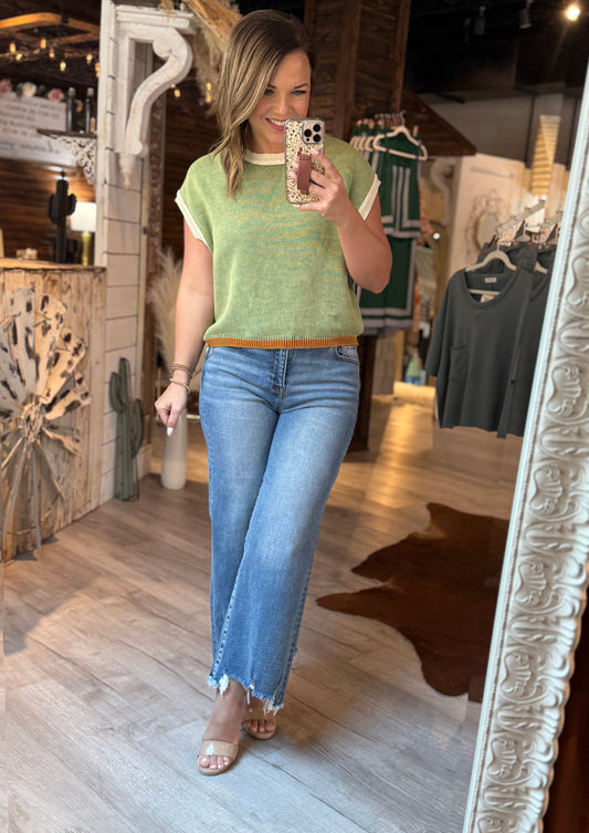 Olive/Cream/Rust Sweater