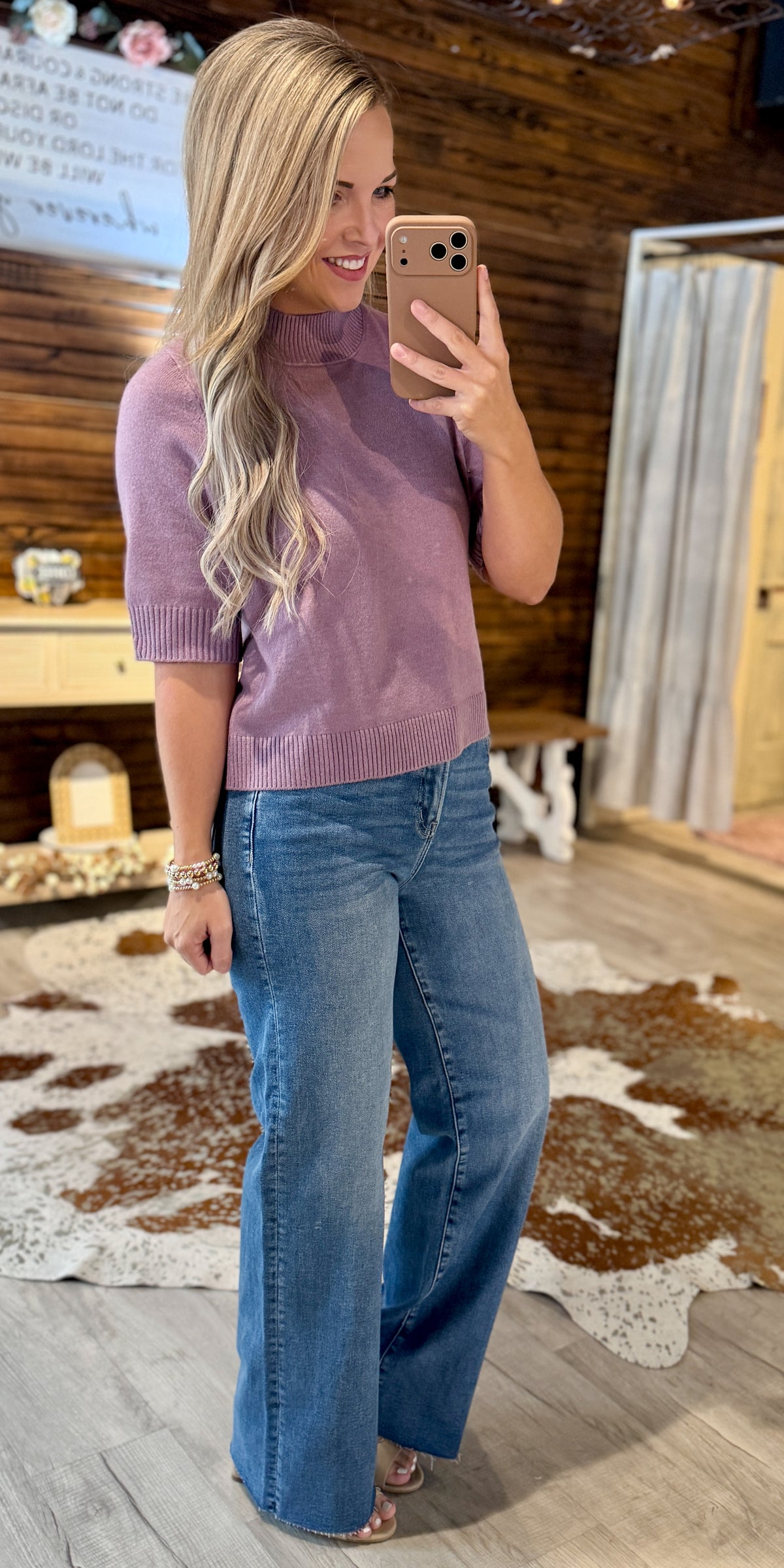 Wisteria Mock Neck Sweater Top