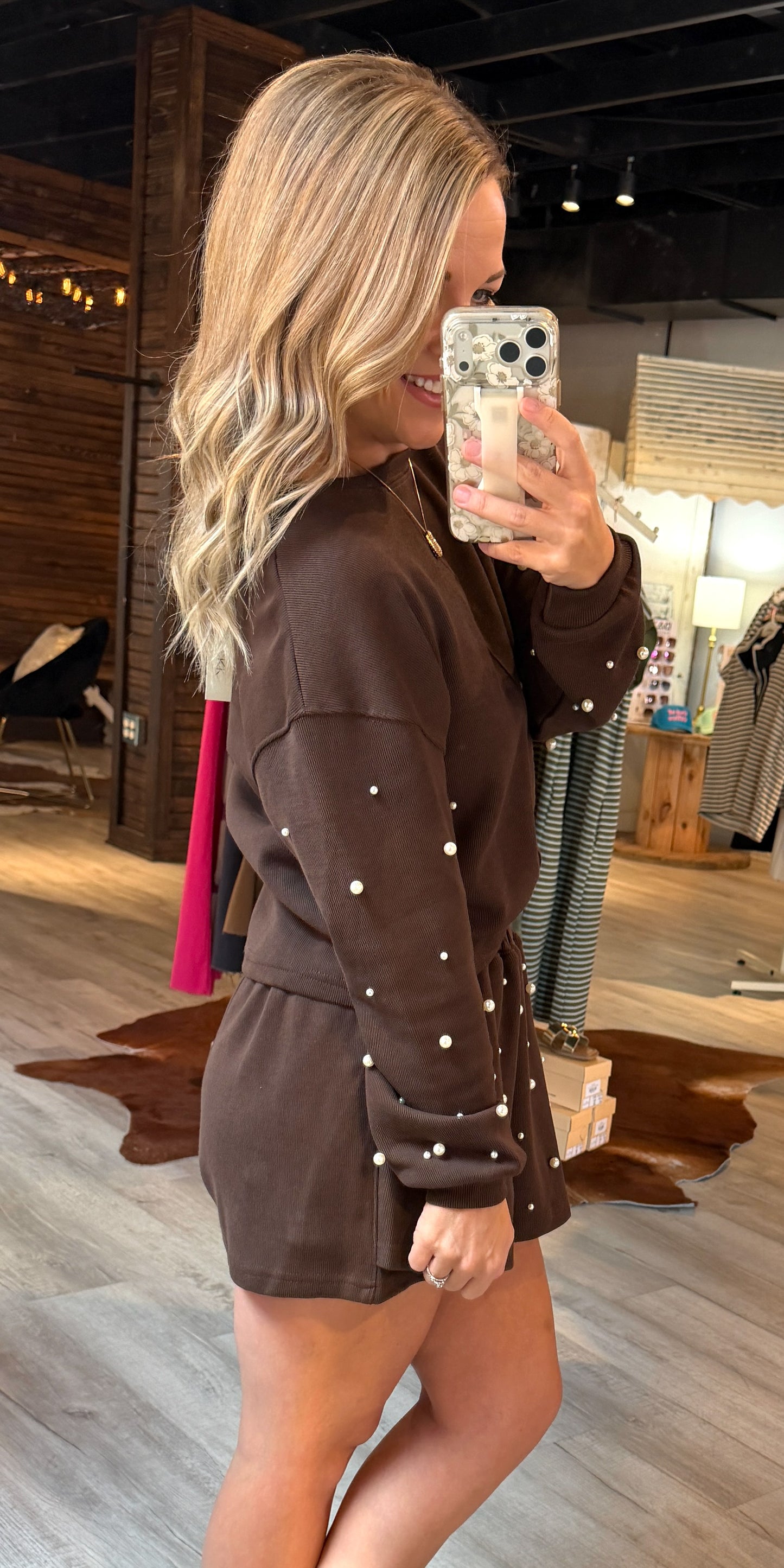 Brown Pearl Skort Set