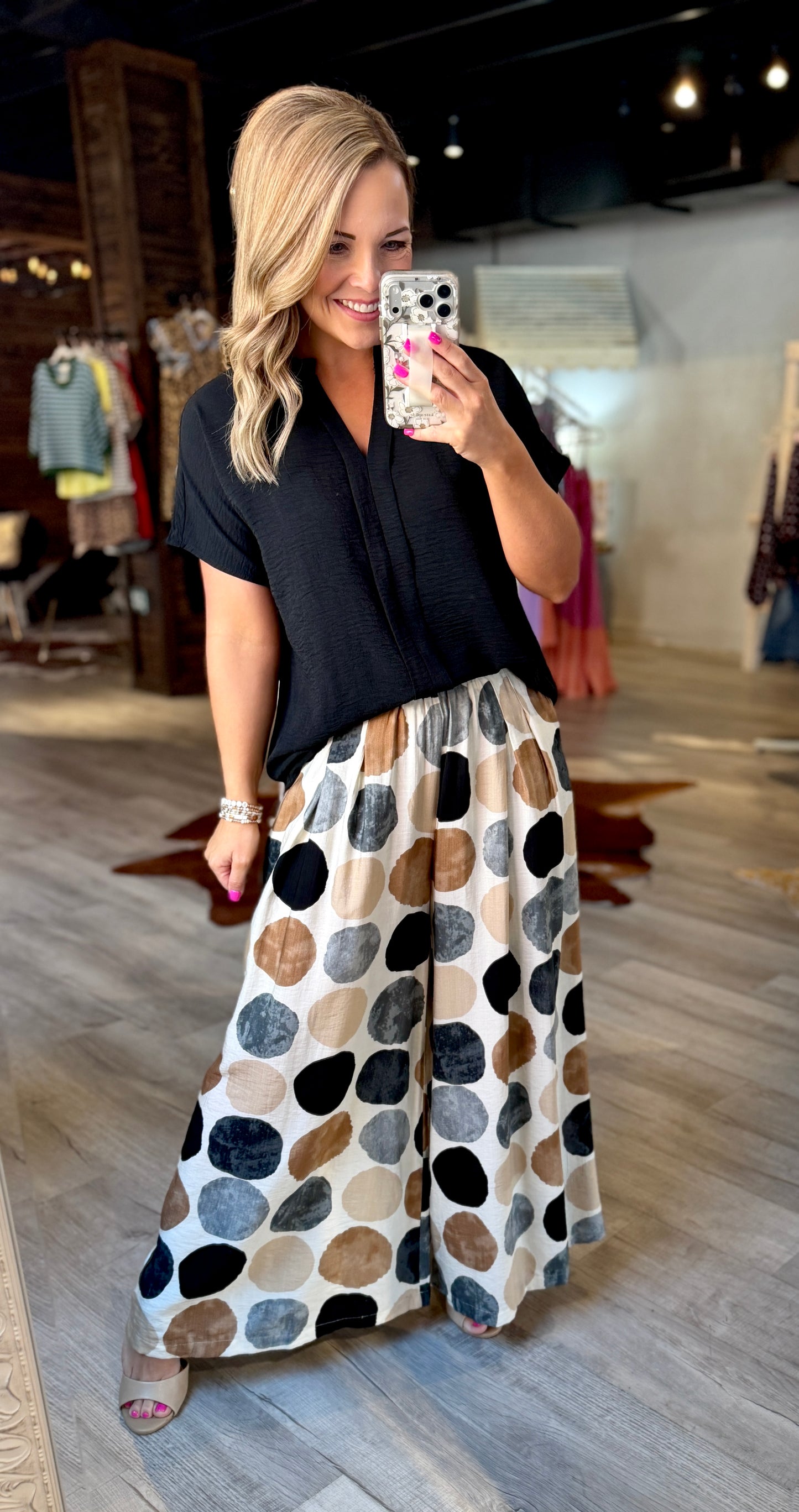 Black V-Neck Dressy Top