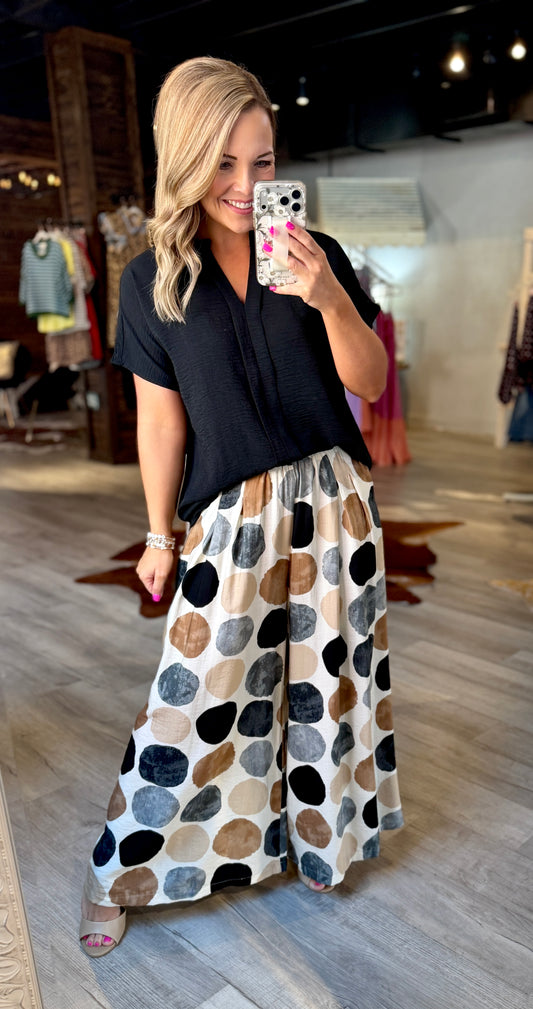 Black V-Neck Dressy Top