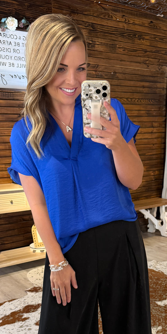 Royal Blue Dressy Top