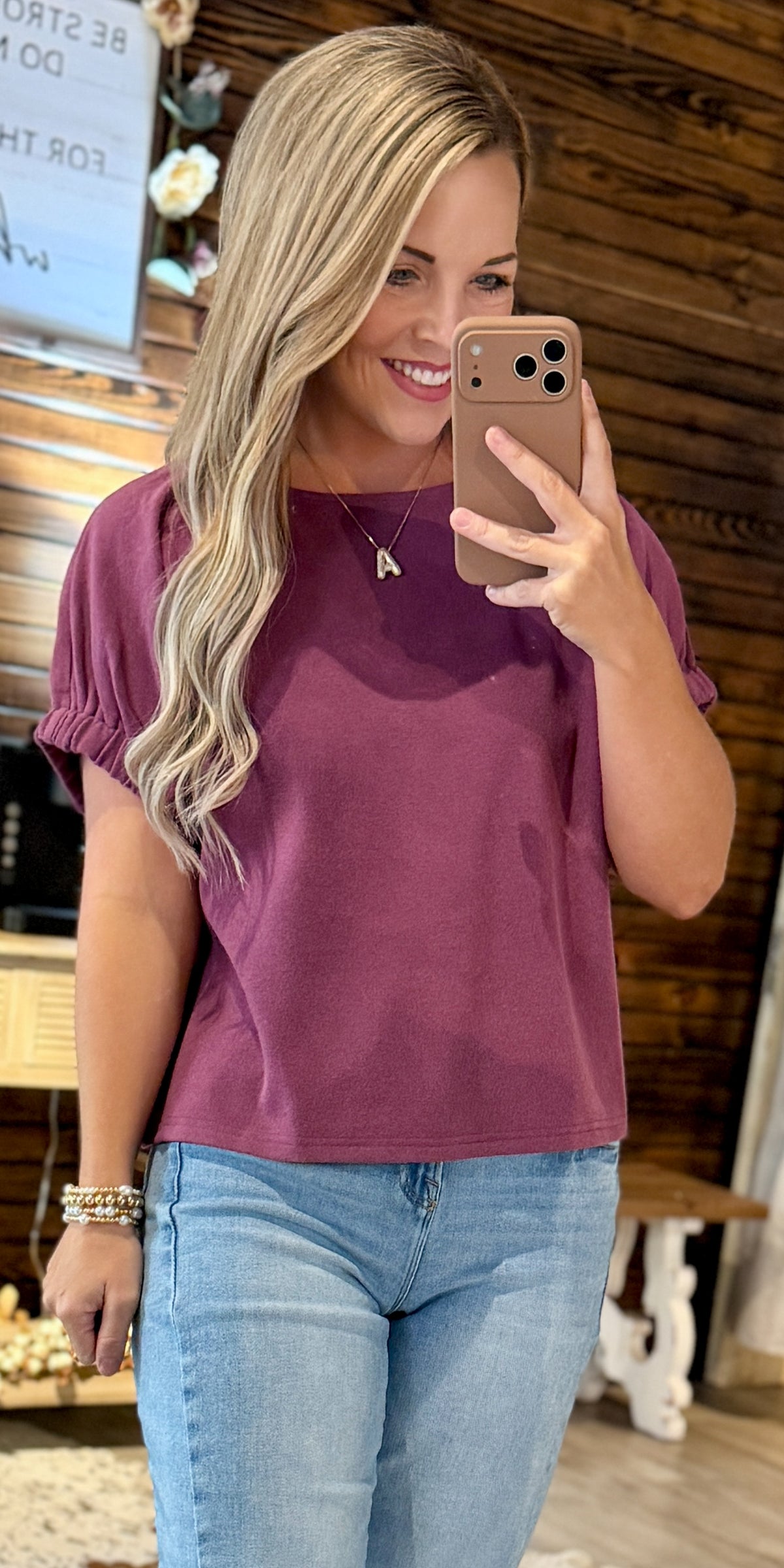 Sugar Plum Button Down Back Top