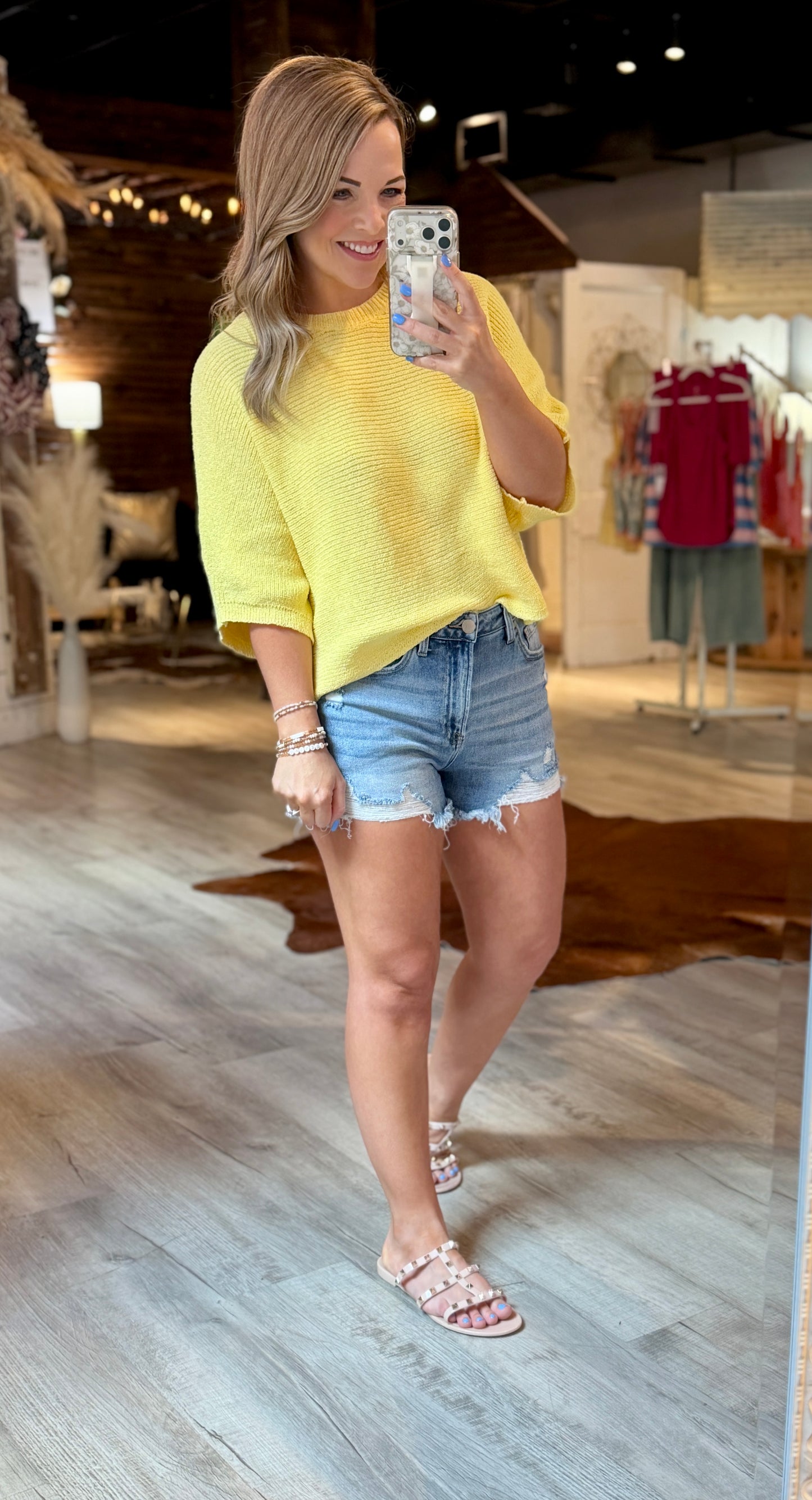 Lemon Knit Sweater Top