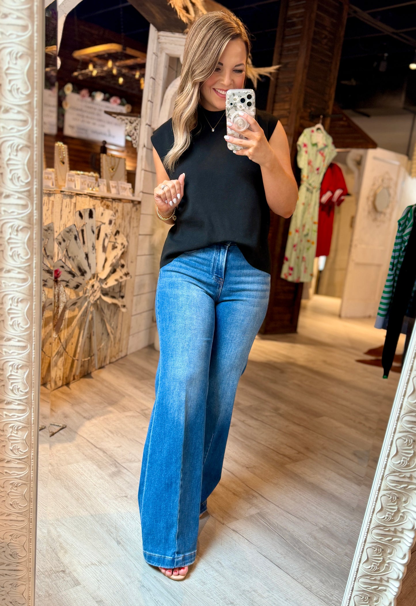 Black Sleeveless Sweater Top