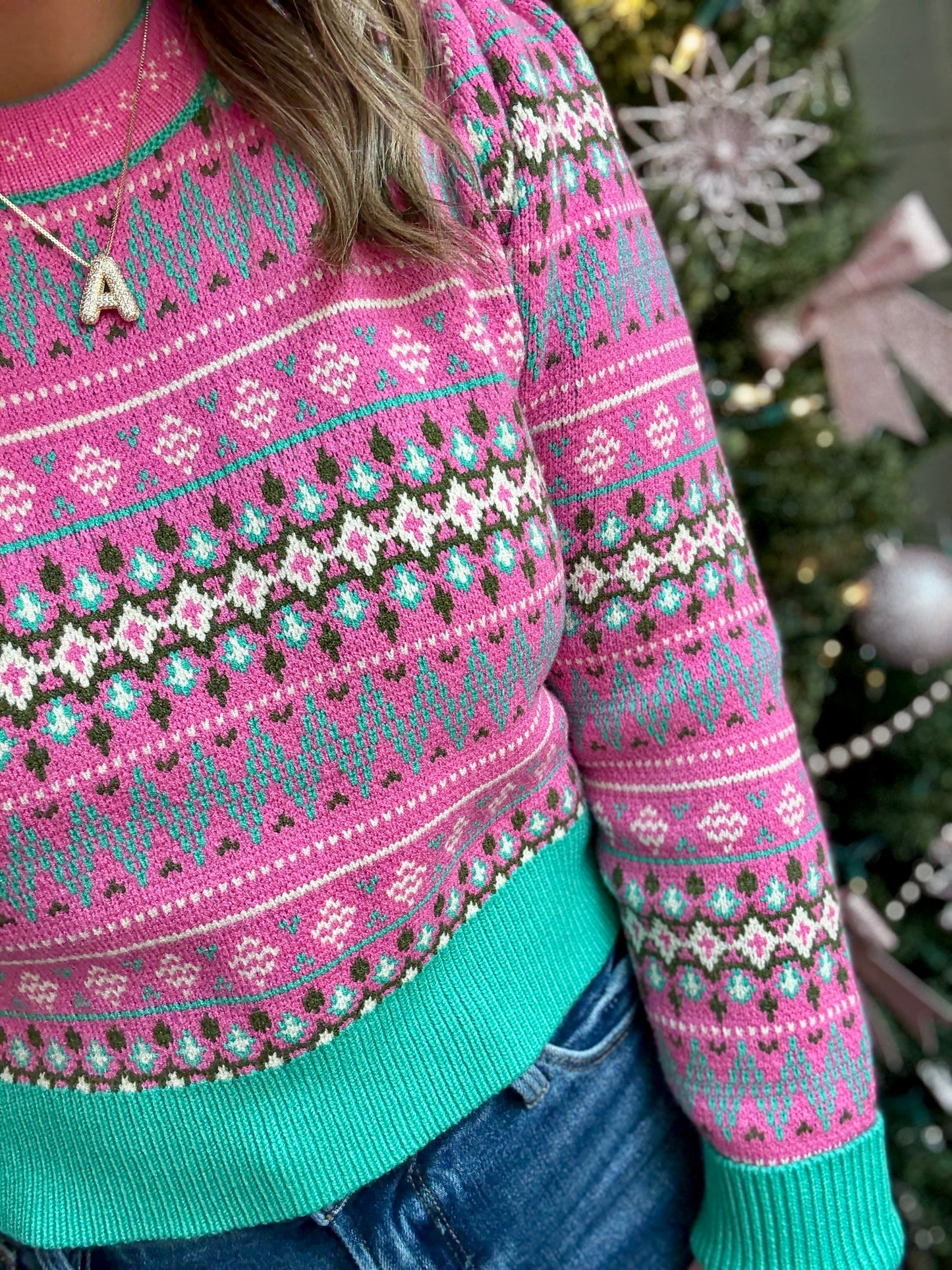 Pink Multi Winter Sweater