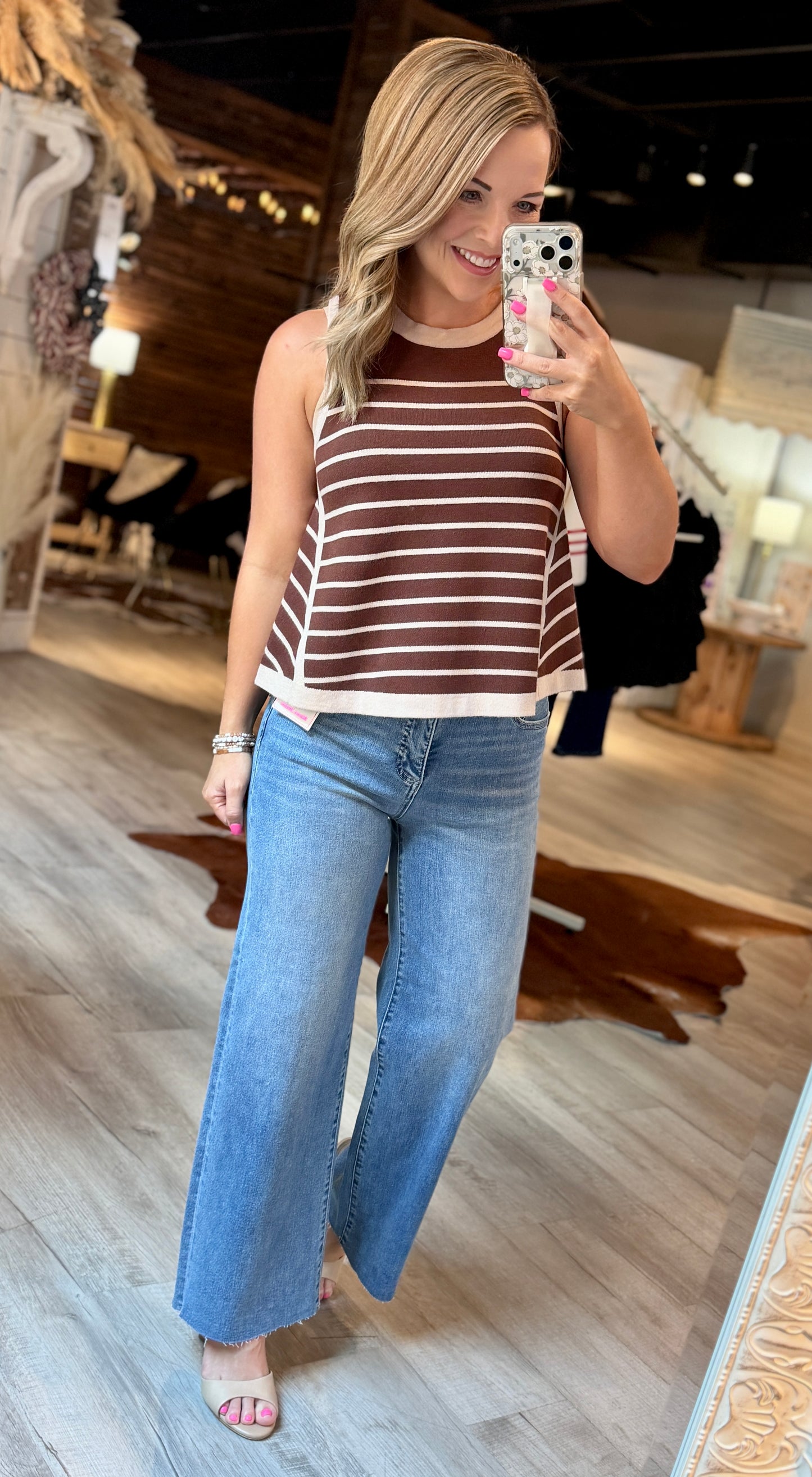 Brown/Tan Striped Top