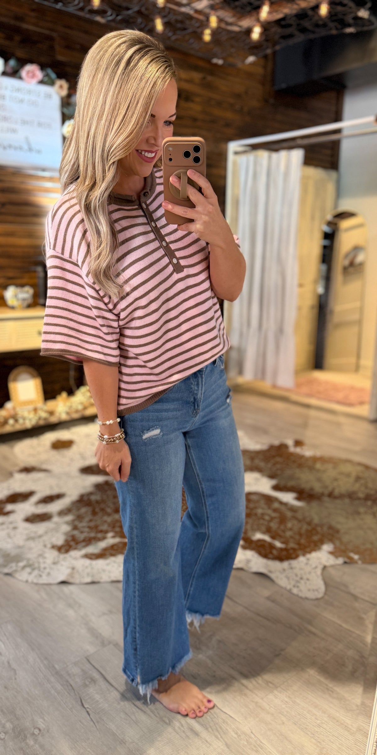 Chocolate Pink Striped Top