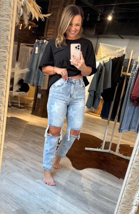 Risen HR Star Printed Denim