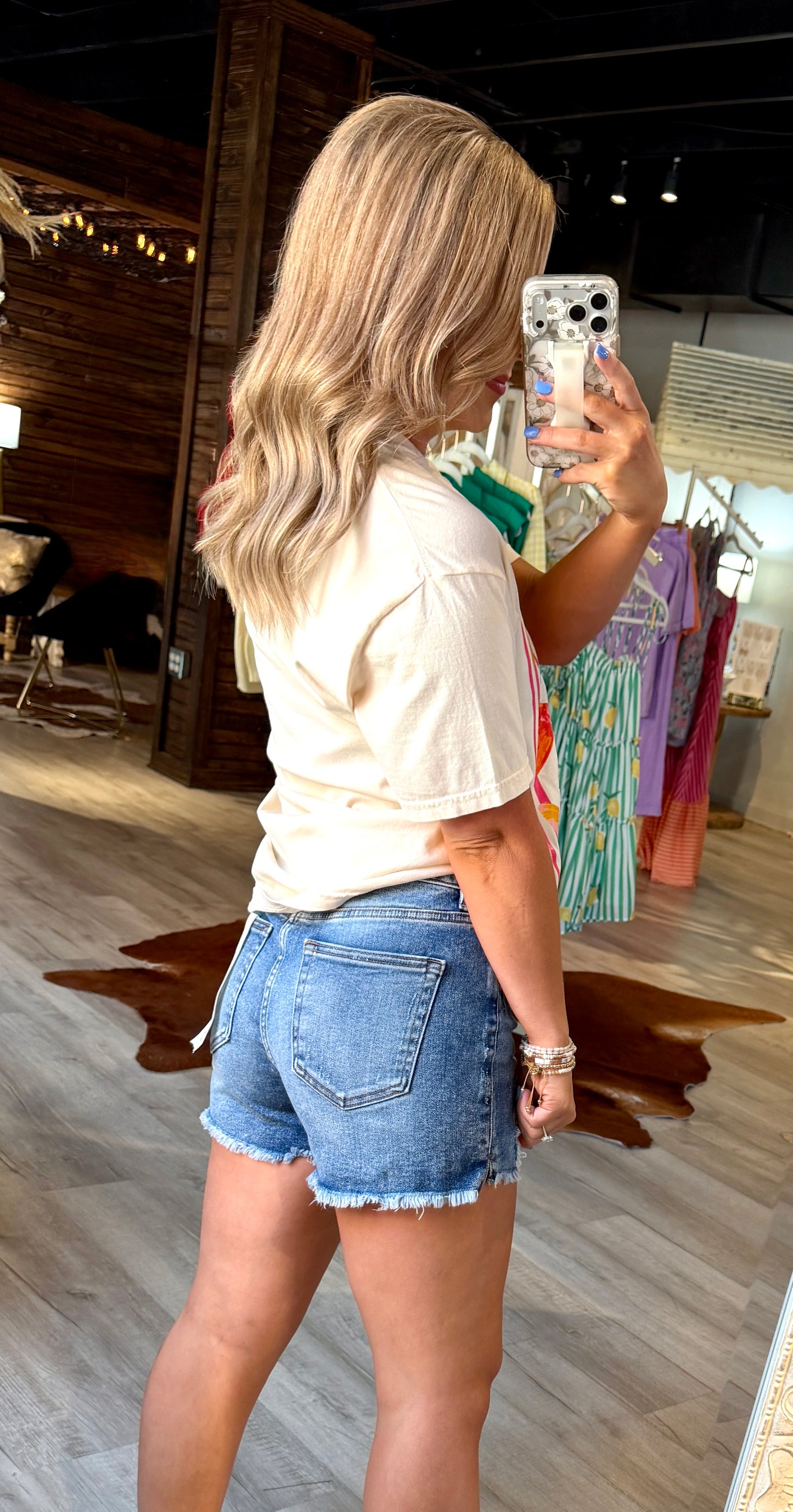 Risen Button Down Denim Shorts