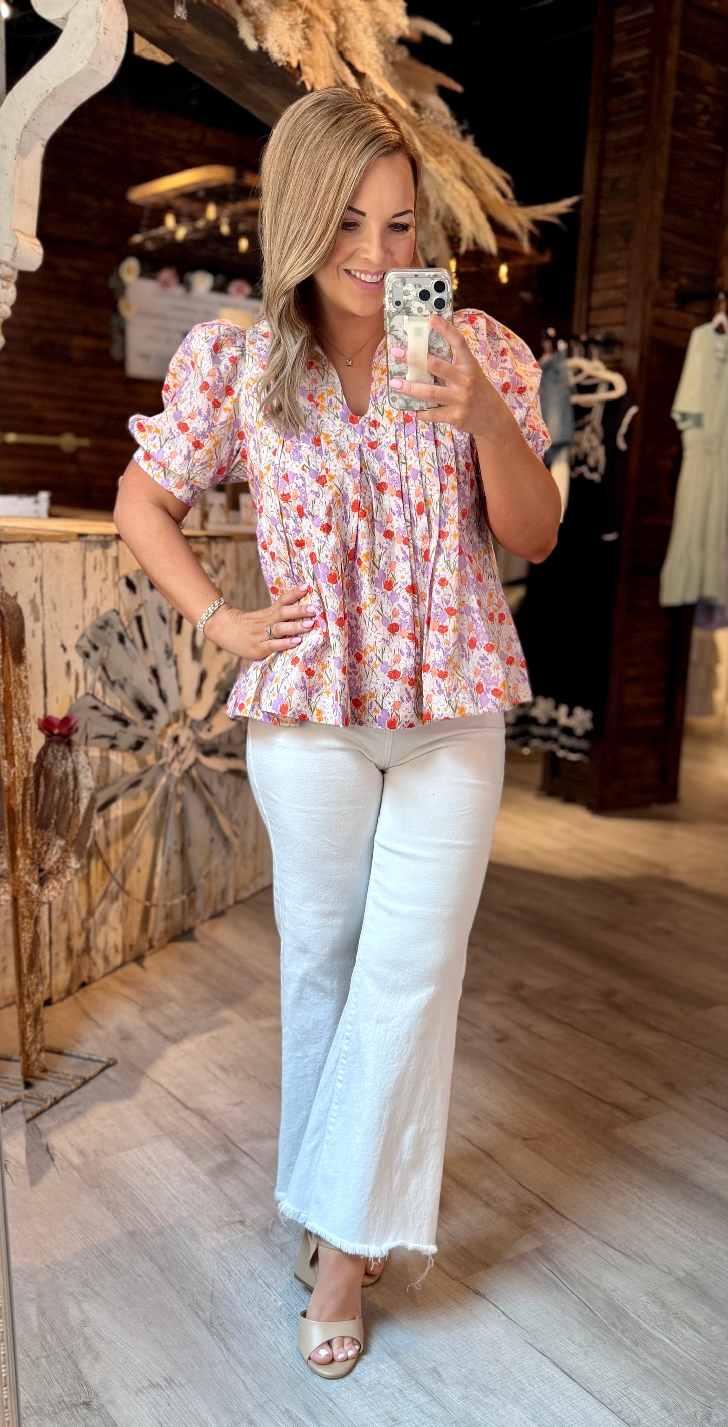 Lavender Floral Dressy Top