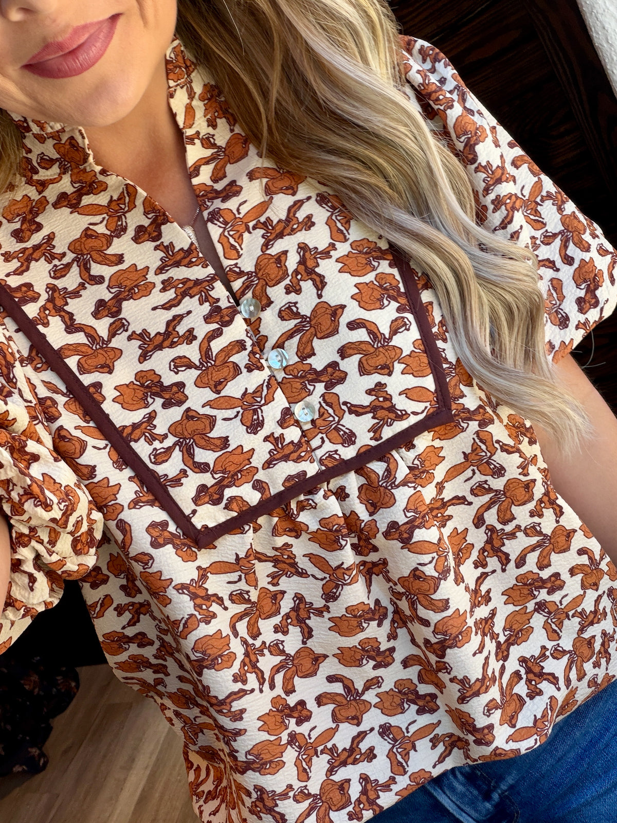 Rust Floral Top