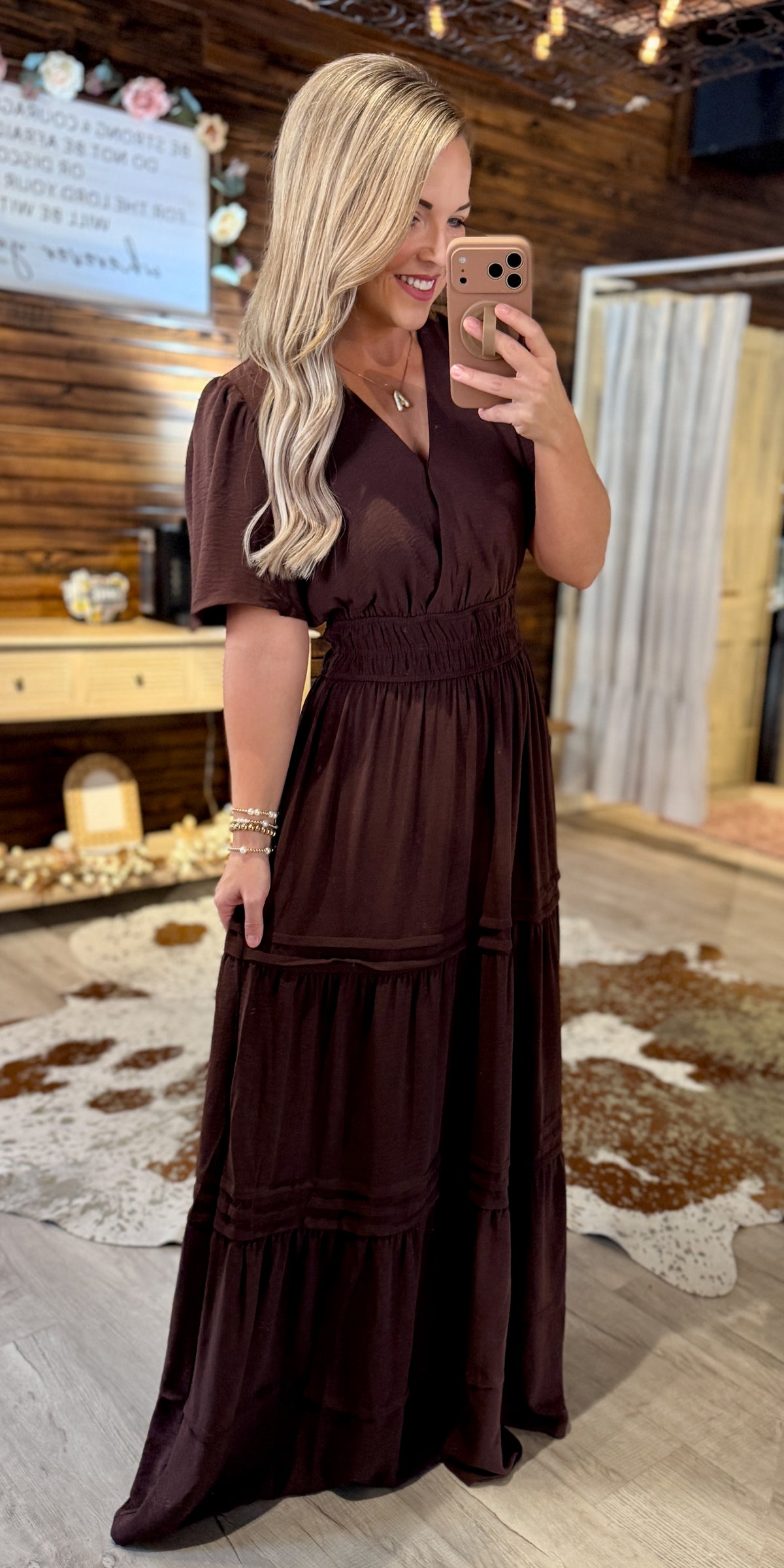 Chocolate Tiered Maxi Dress