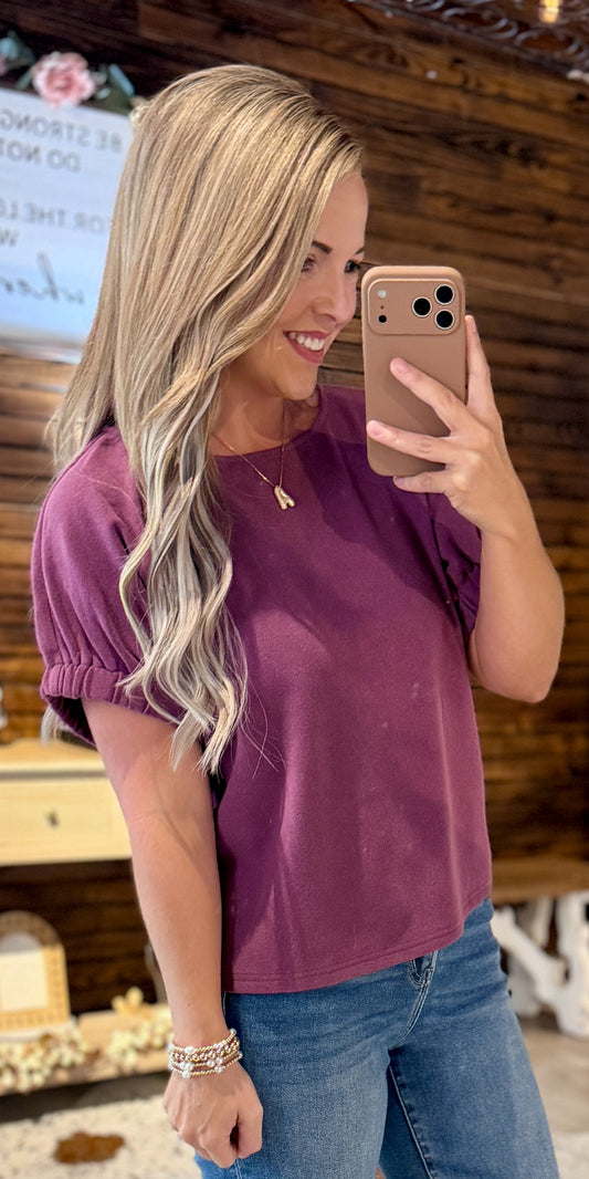 Sugar Plum Button Down Back Top