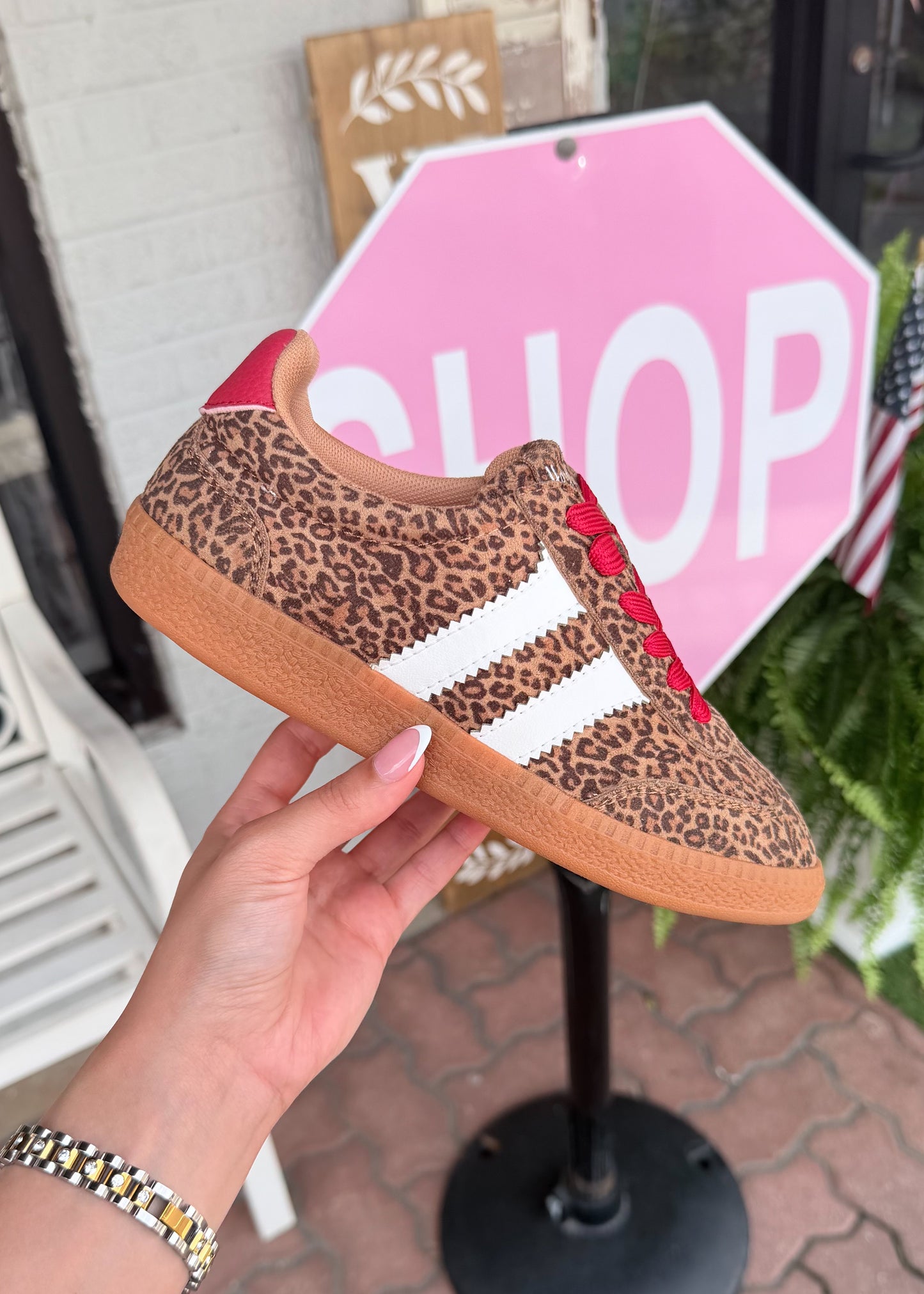 Corkys Heads Up Leopard Sneaker