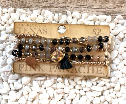 Pink Panache Black Tassle Set