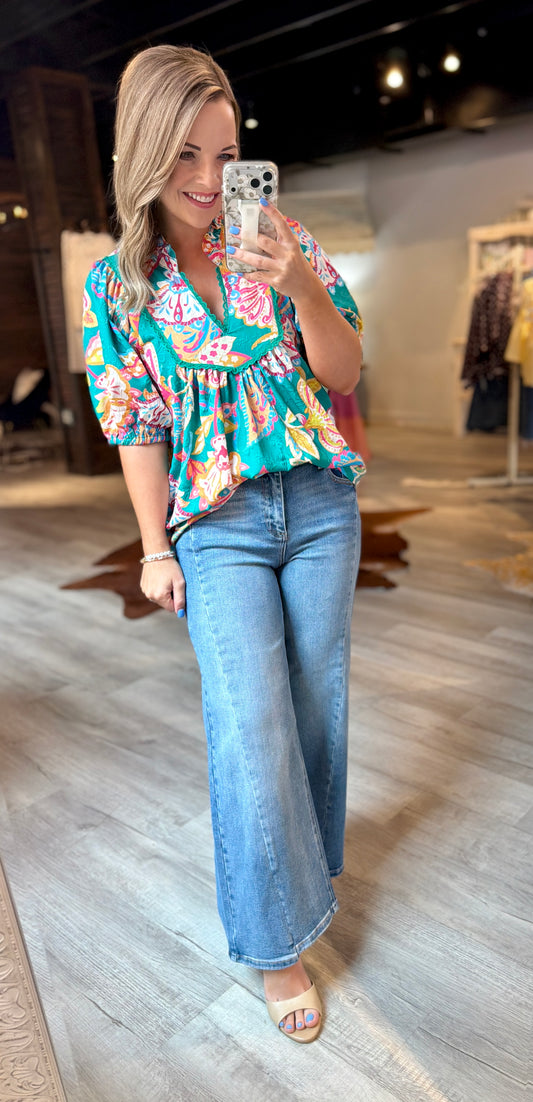 Emerald Mix Dressy Top