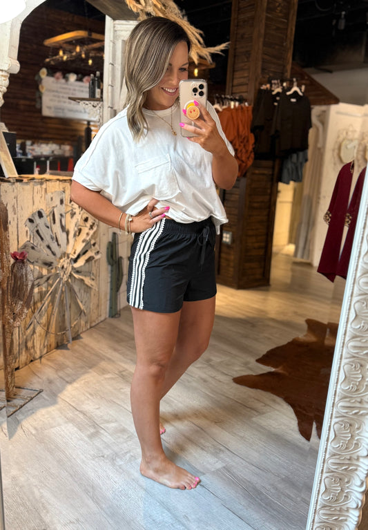 Black Lace Detail Shorts