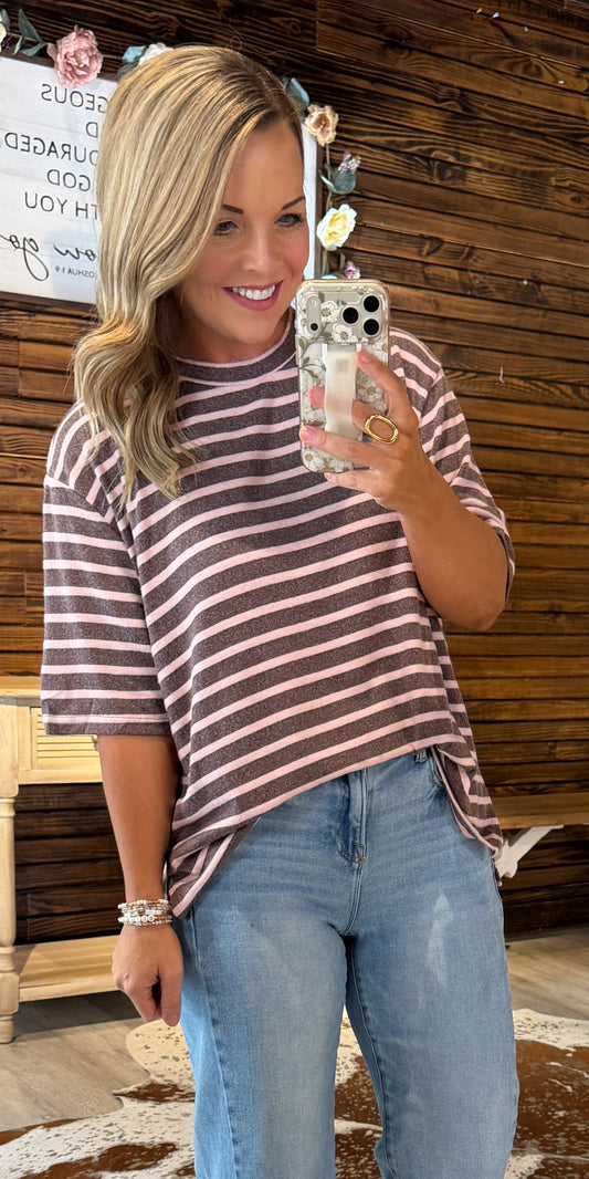 Mauve/Pink Striped top