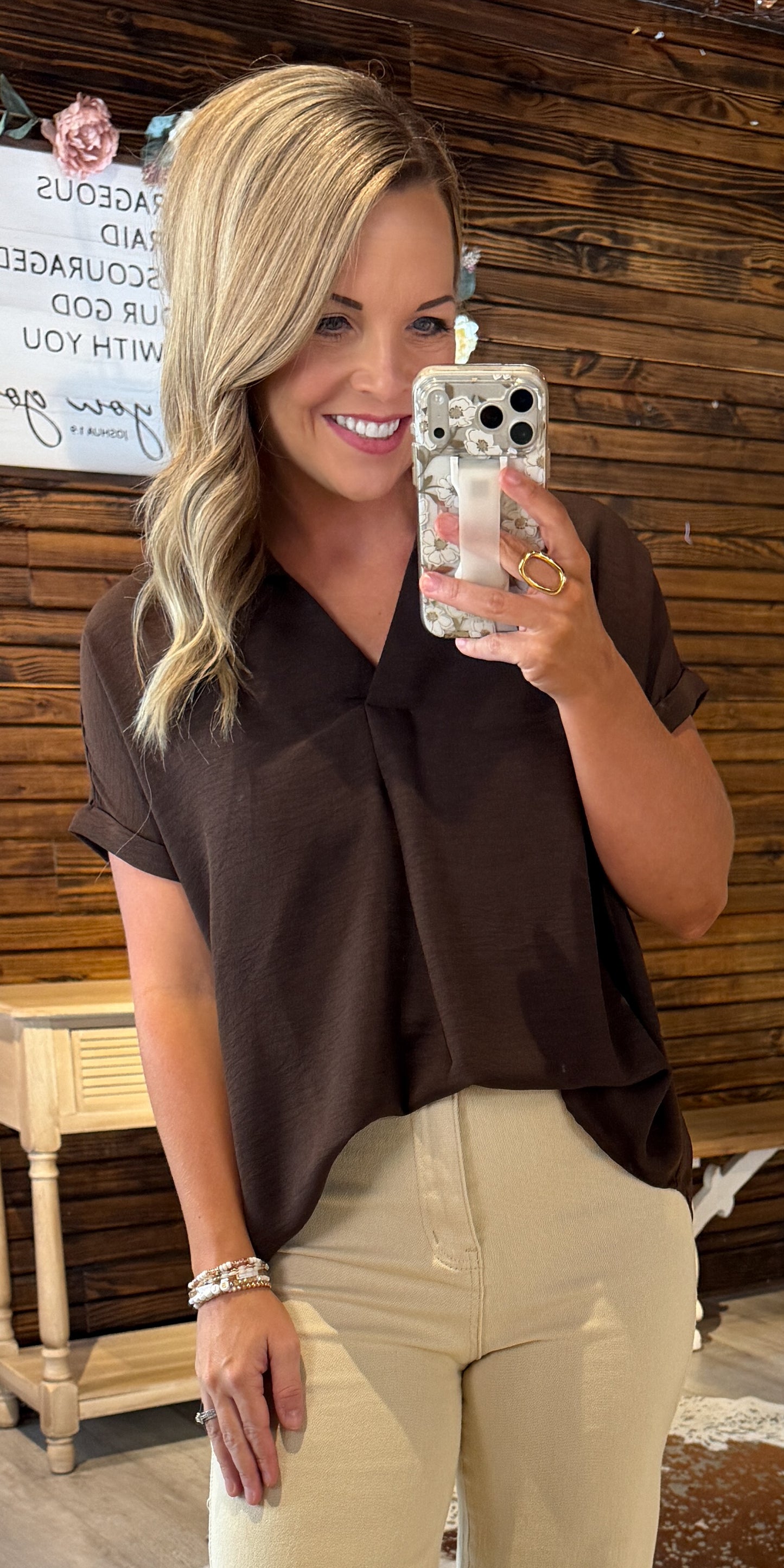 Chocolate Collared Dressy Top