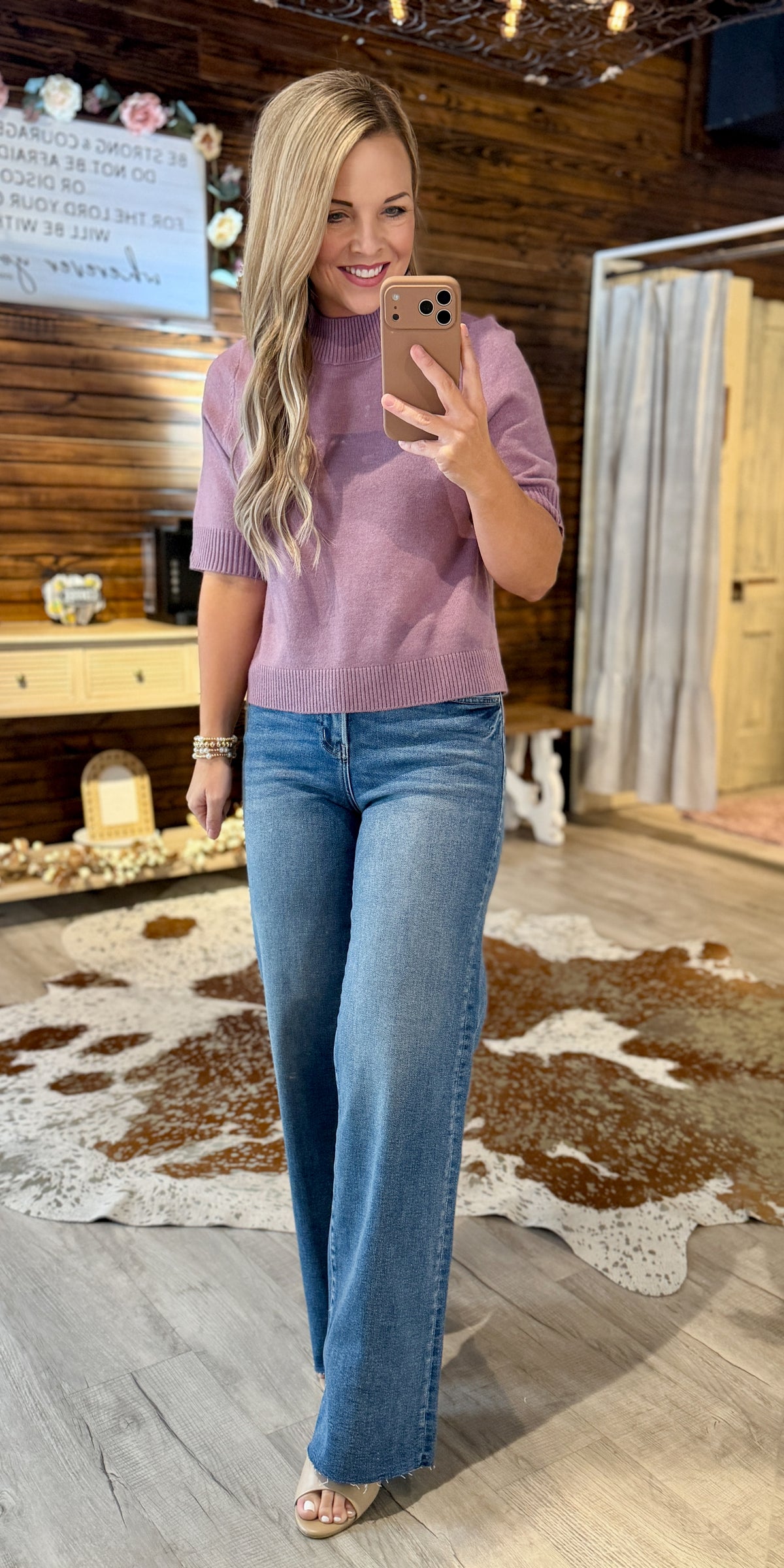 Wisteria Mock Neck Sweater Top