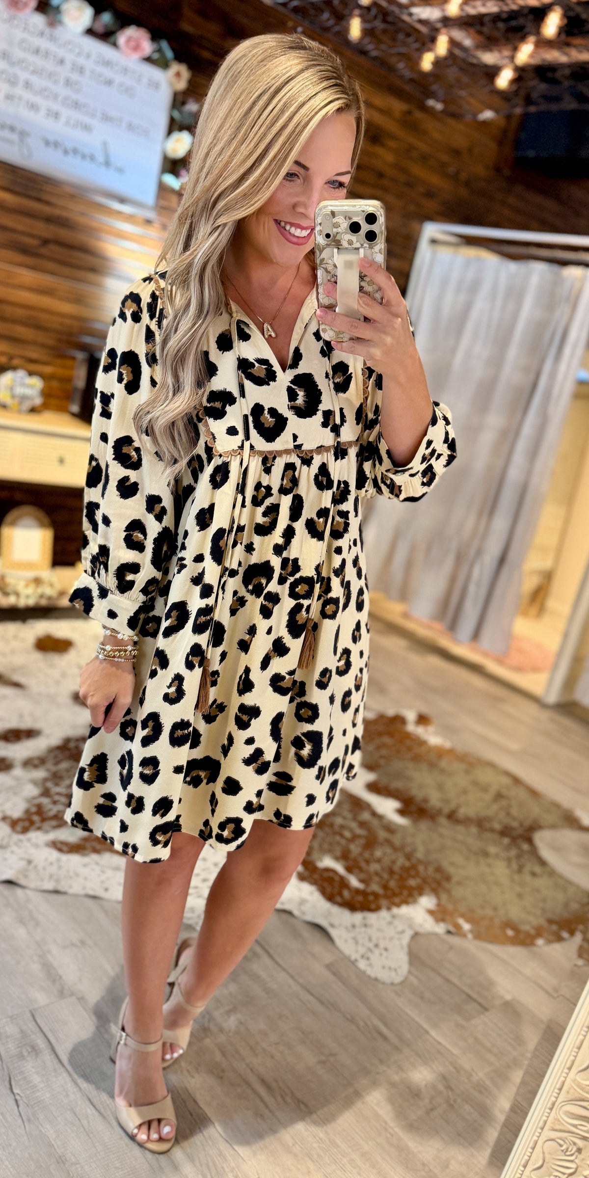 Leopard/Cocoa Detail Dress