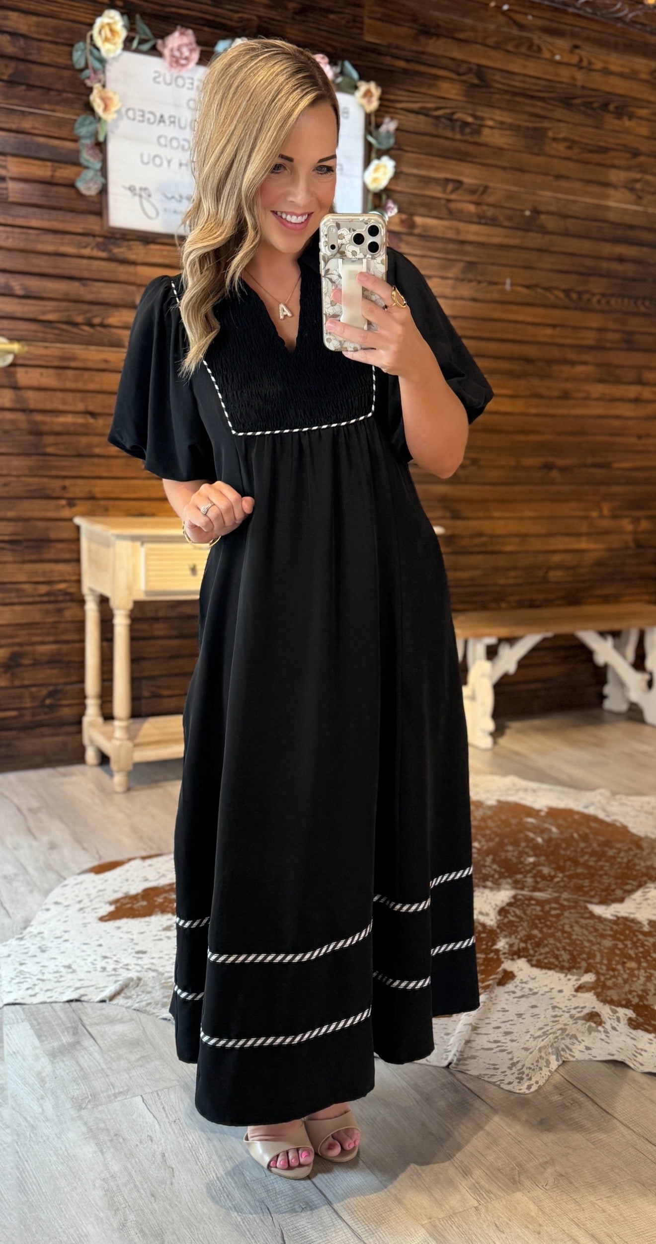Black Dress W/White Detail