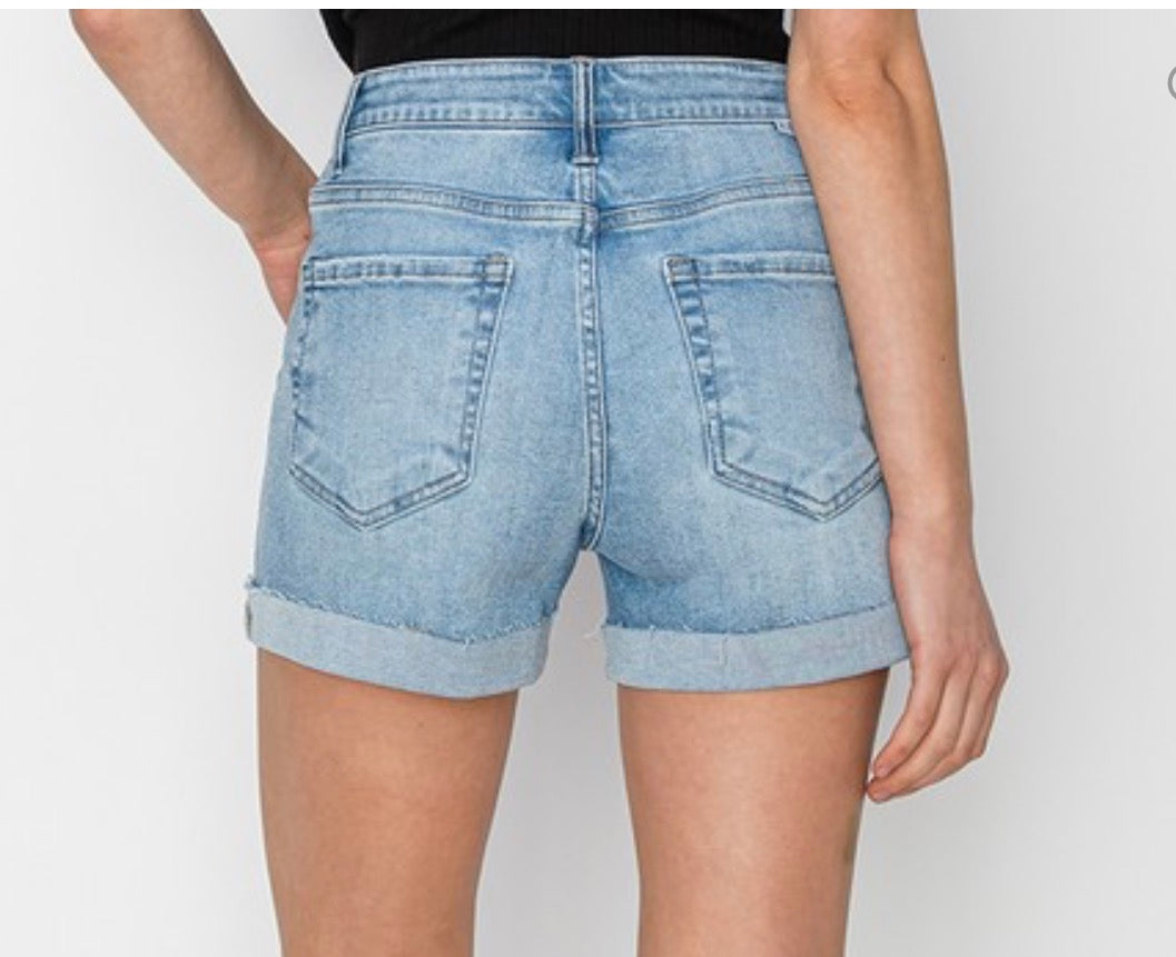 Risen Cuffed Denim Shorts