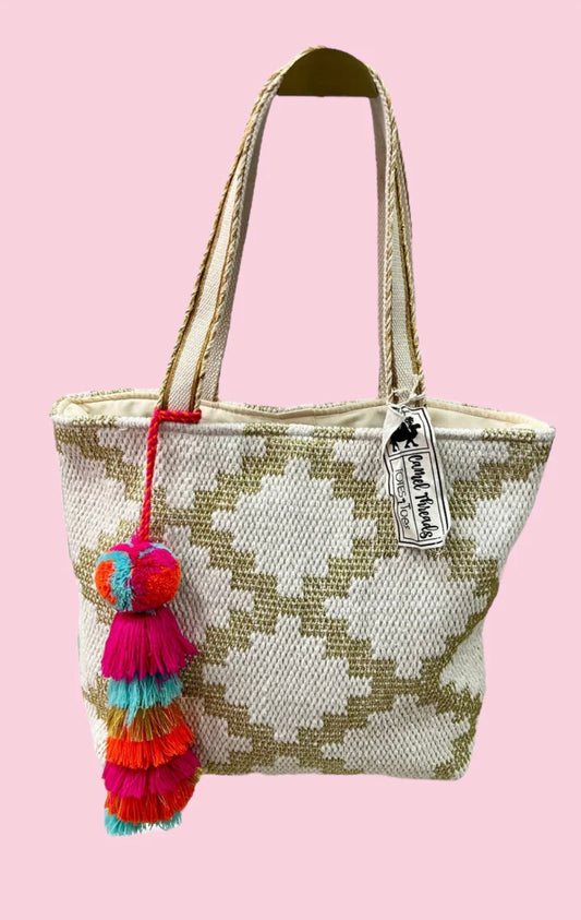 Diamond Gold Tote-Camel Threads