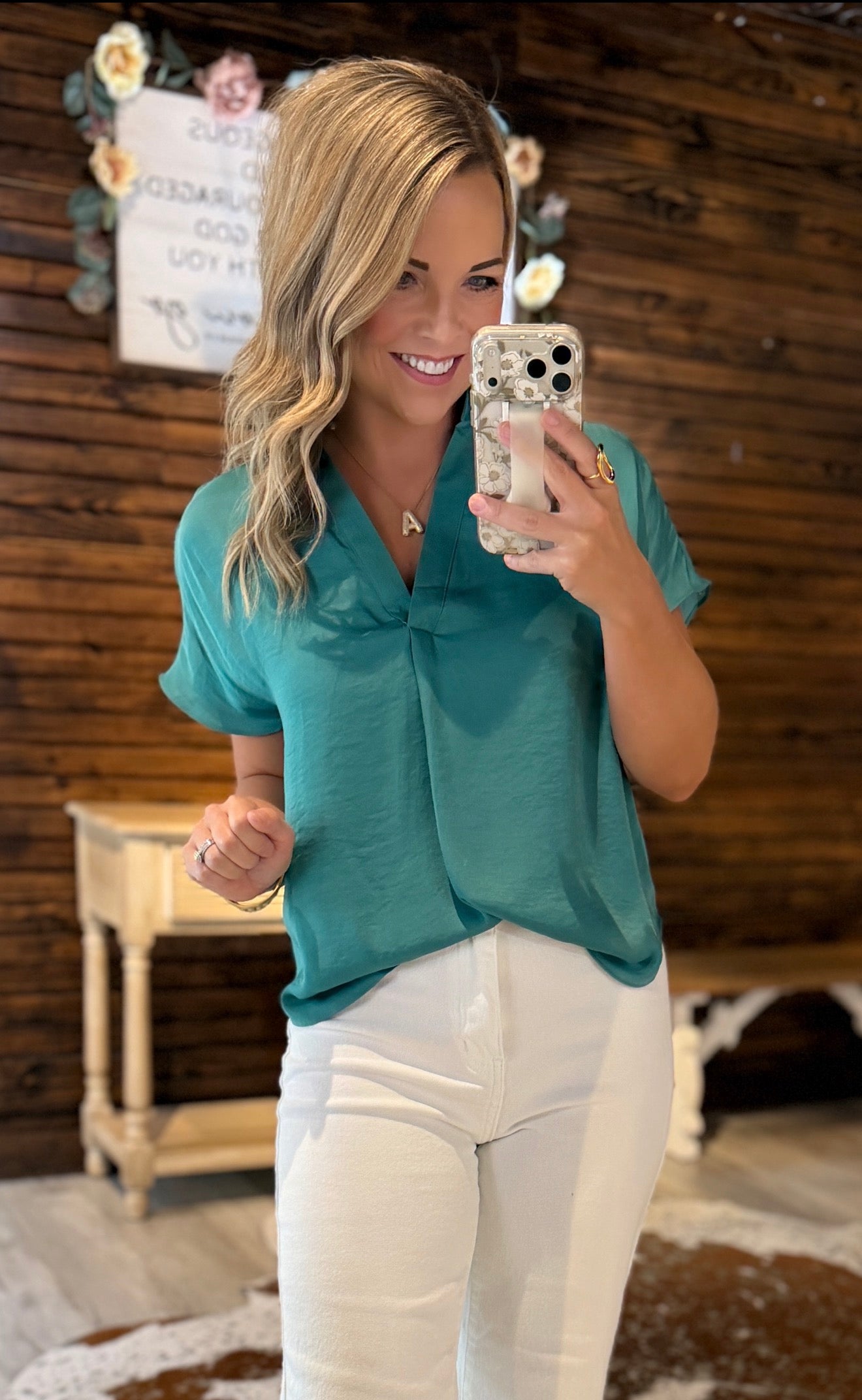 Slate Green Dressy Top