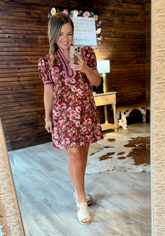 Chocolate Floral Dress