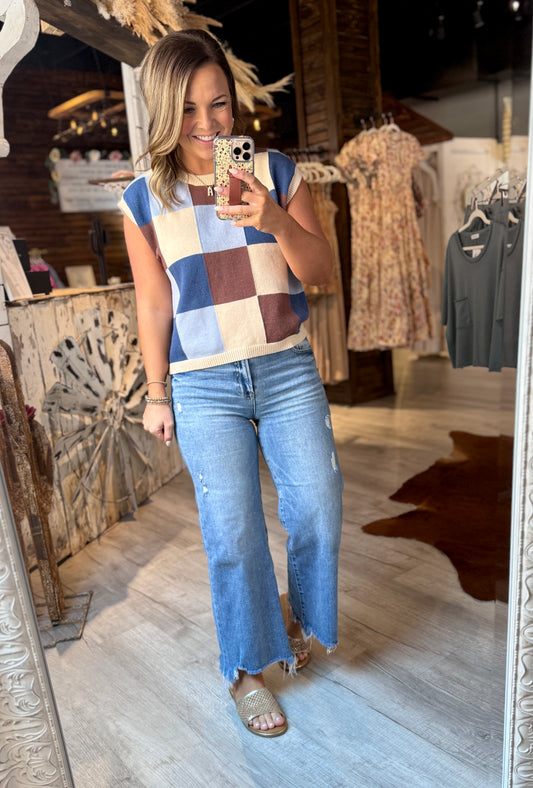 Mocha Color Block Top