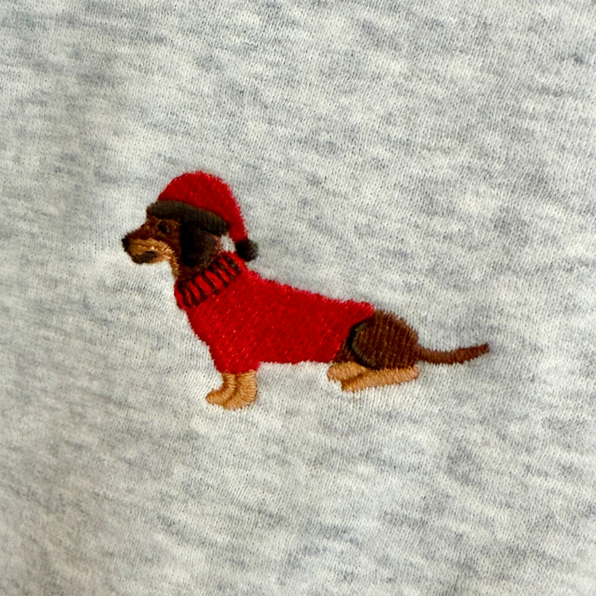 Christmas Weenie Dog Embroidered Set