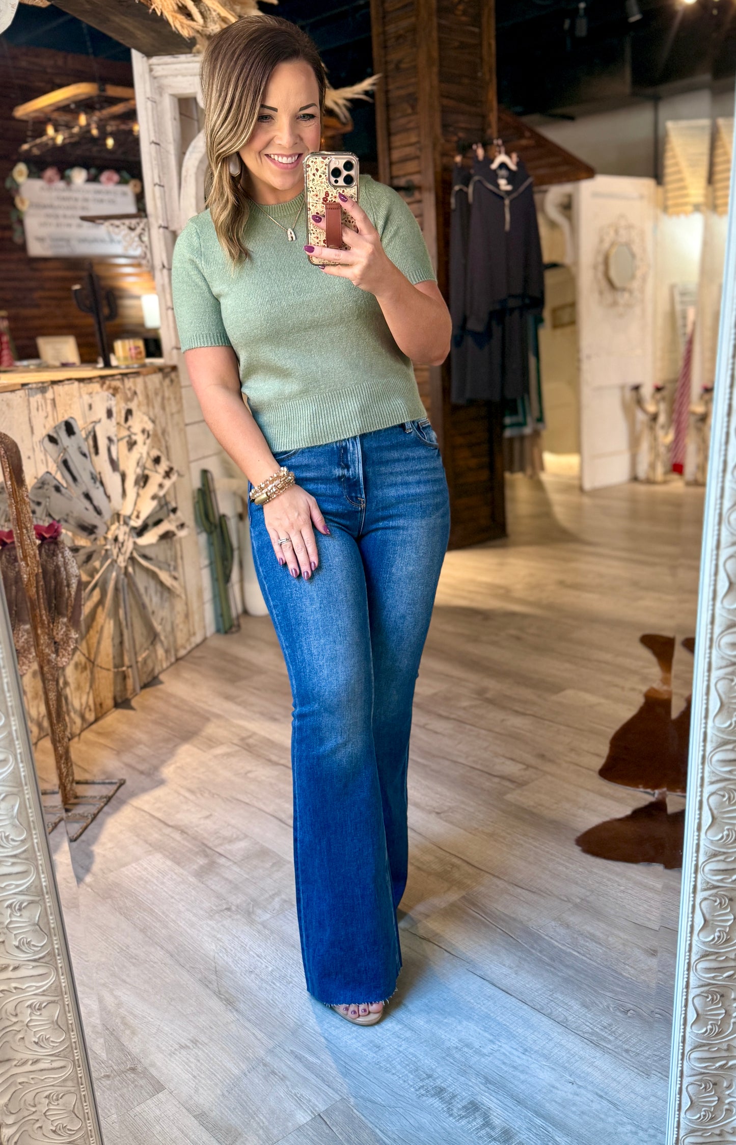 Sage Green Sweater Top