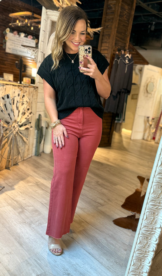 Black Cable Knit Sweater