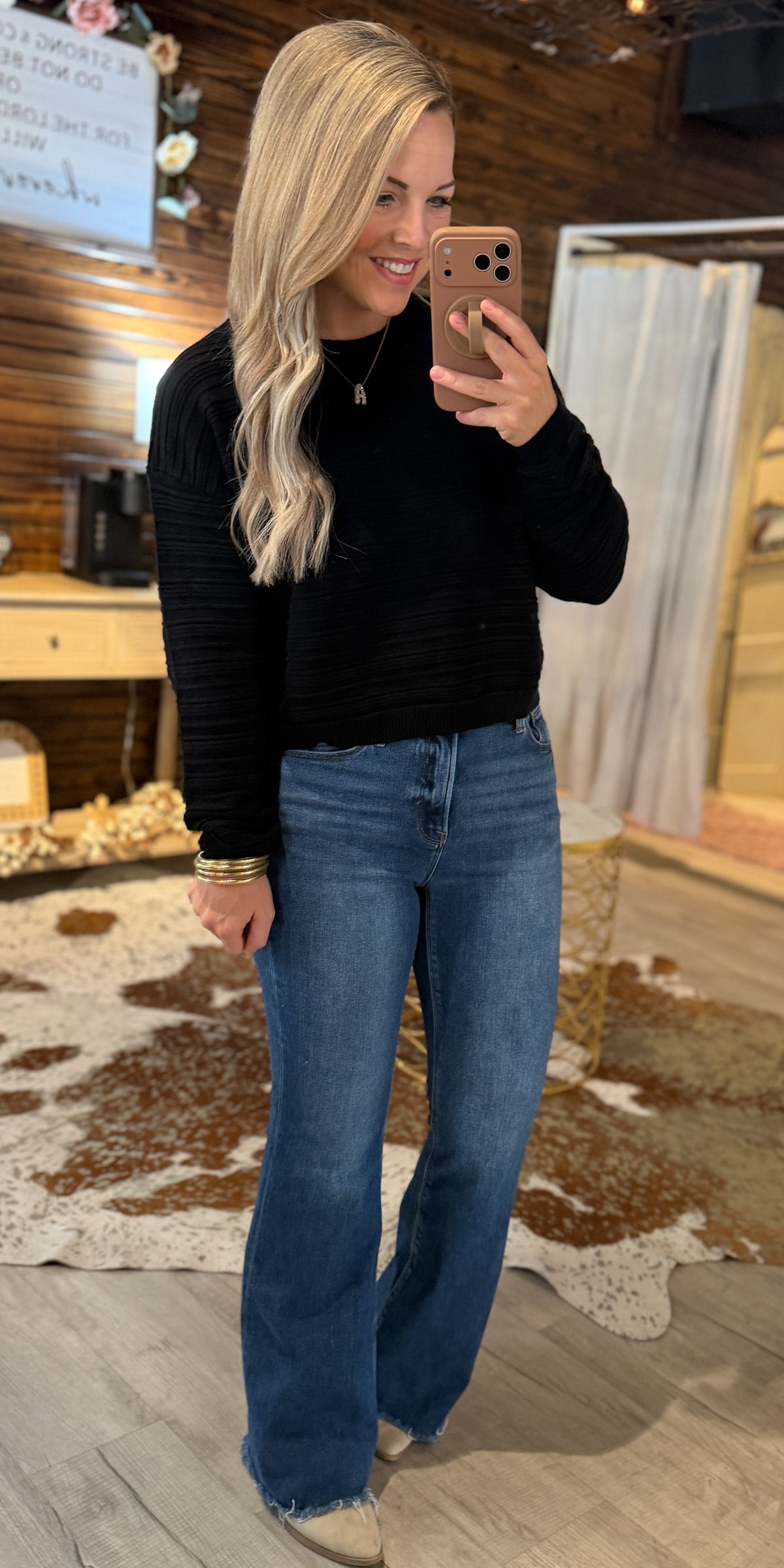 Black Textured Sweater