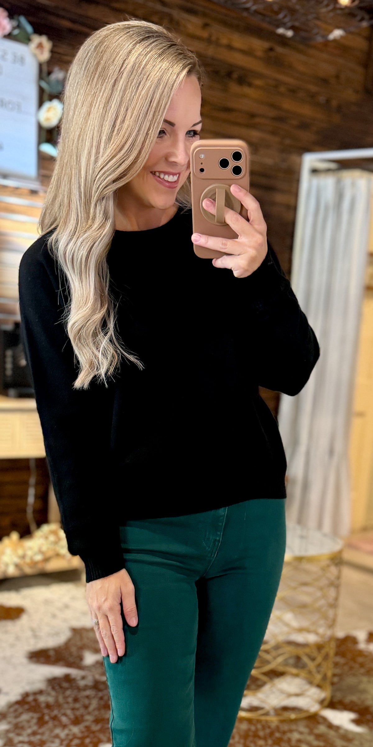 Black Front Seam Sweater