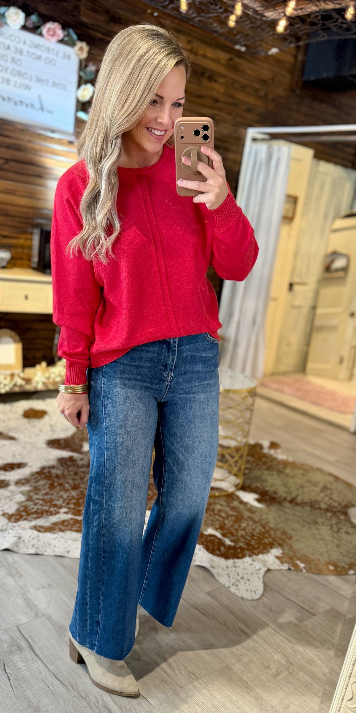 Risen High Rise Crop Side Detail Denim