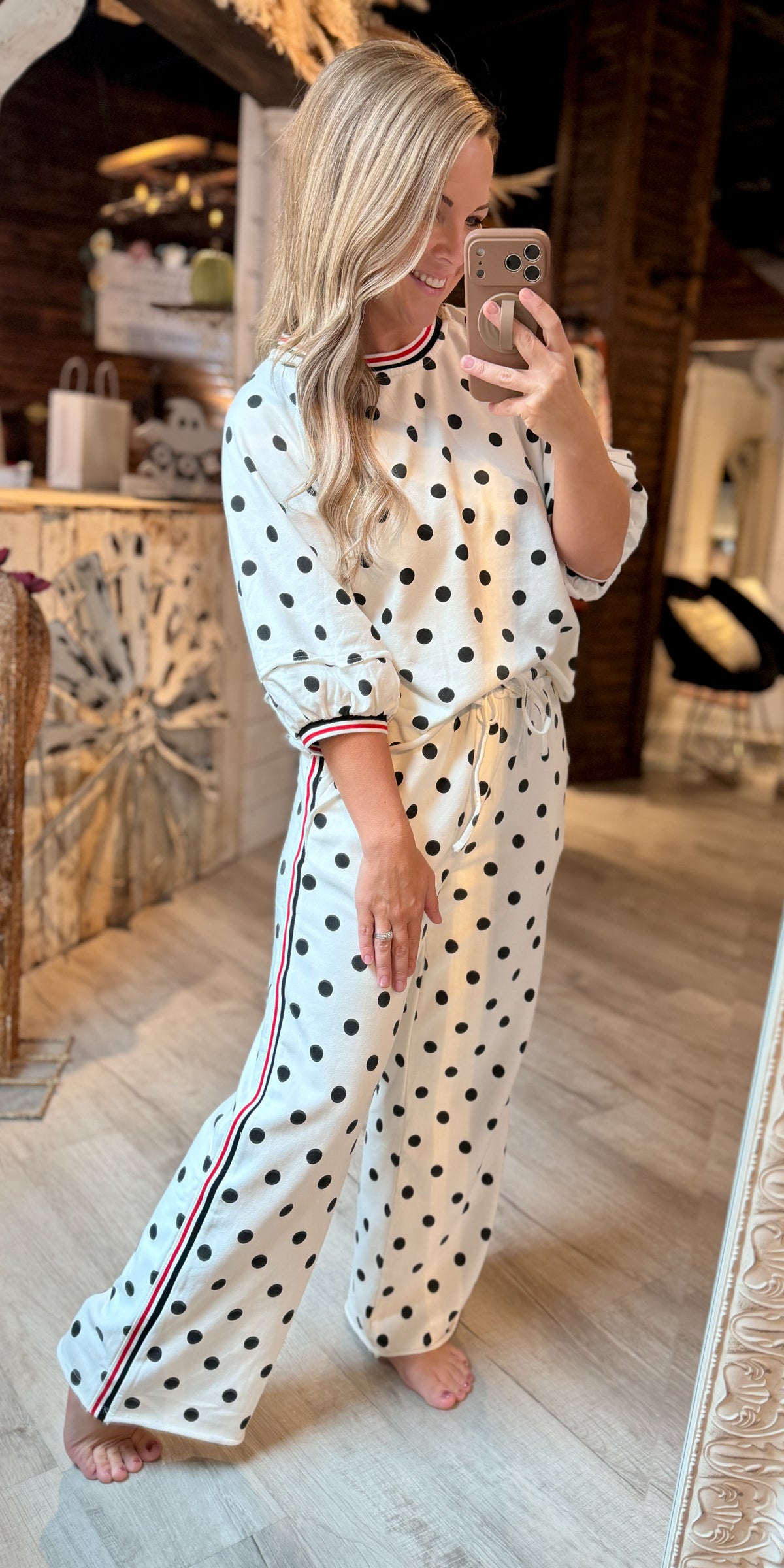 Polka Dot Set w/Red/Black Accent