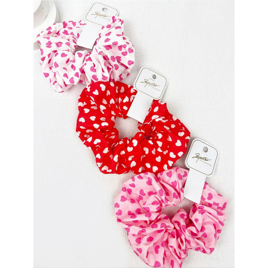 Mix Heart Pattern Jumbo Size Hair Scrunchies