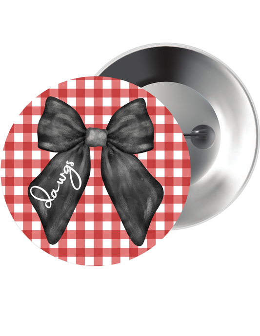 Dawgs Bow (Red) Button